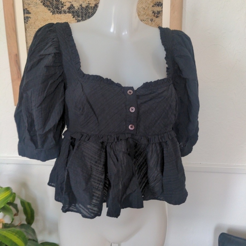 Free People Black Blouse Chic and Versatile